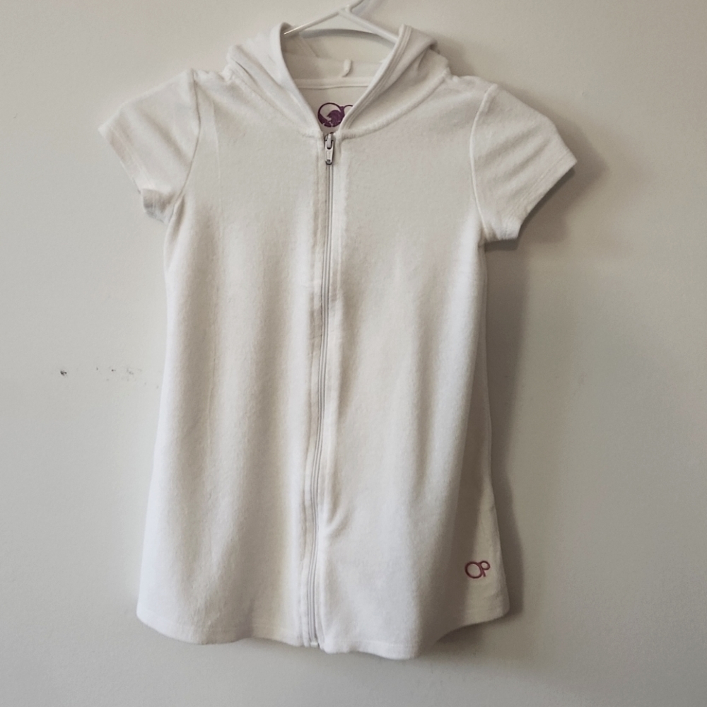 OP, White hooded swimsuit cover